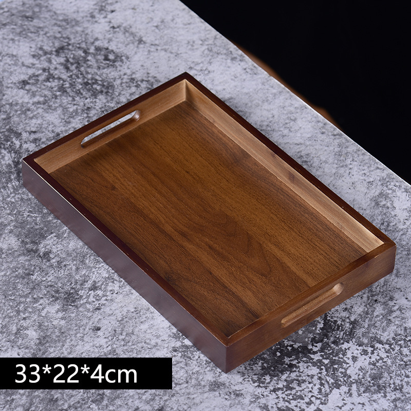 Bandeja marrón oscuro con asas [33*22cm]