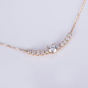 สร้อยคอแฟชั่นแบบปรับแต่งได้ สร้อยคอเพชรทรงกลม 0.5 กะรัต เพชรเลี้ยงในห้องปฏิบัติการ สร้อยคอทอง 10K 14K 18K สำหรับผู้หญิง - Product Image 5