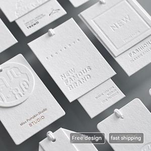 맞춤형 럭셔리 의류 걸이 태그 의류 가방 신발 브랜드 액세서리 도매에 대한 매트 UV 인쇄 종이 라벨 - Product Image 2