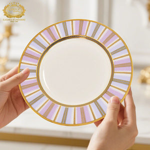 Assiettes de table de 10,5 pouces de la marque Royal, nouvelle collection de design français, couleur violette, pour la maison et les restaurants - Product Image 2