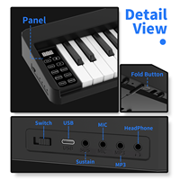 Piano portable léger et multifonctionnel Bx18 à 61 touches, clavier musical électronique pliable avec application d'enseignement de la musique