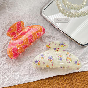 Nouvelles pinces à cheveux coréennes en acrylique pour femmes, grandes, antidérapantes, à maintien solide, en cellulose, style vintage coréen. - Product Image 5