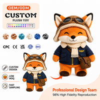 Peluche renard personnalisée OEM ODM, jouet en peluche doux, poupée renard en peluche, animal en peluche personnalisé pour cadeau promotionnel