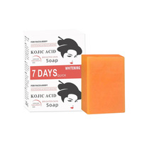 Savon éclaircissant pour la peau à l'acide kojique biologique fait à la main, emballage original personnalisé, 3 barres de 100 g
