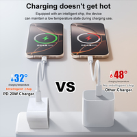 Mini chargeur de téléphone portable USB, petit chargeur rapide d'origine pour iPhone 20w