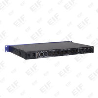Processeur audio numérique AudioCore DP548 4x8 canaux avec connecteurs USB et XLR pour microphone karaoké et contrôle du volume/muet