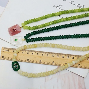 Collier en perles d'alliage de laiton et de cuivre faites à la main, avec pendentif géométrique, style tendance, bijou classique - Product Image 5