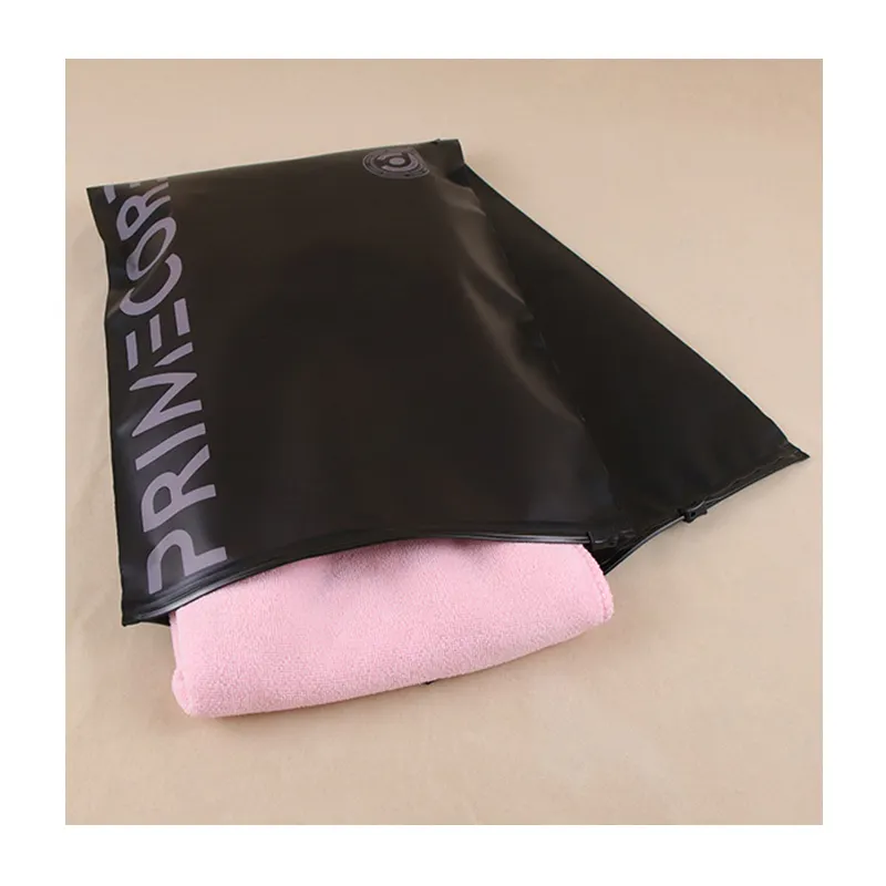 Umwelt freundliche benutzer definierte Dessous Kunststoff Logo Reiß verschluss schwarz Luxus Kleidung Verpackung Taschen