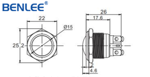 Interruptor de botón de metal de buena calidad impermeable Benlee IP65 19mm interruptor momentáneo de acero inoxidable personalizado - Product Image 5