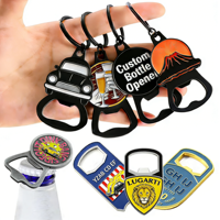 Personalisierter Flaschenöffner-Schlüsselanhänger aus Metall-Zinklegierung mit Emaille und Logo – Individuell geformt
