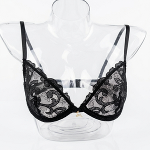 Ensemble de Lingerie en Dentelle Vente en Gros OEM Vintage Motif Floral OEKO-TEX Grande Taille Soutien-Gorge et Culotte en Maille Transparente pour Boudoir Lune de Miel Femme - Product Image 3