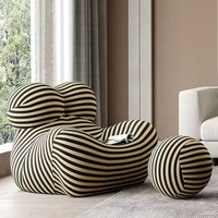 Fauteuil de relaxation design et créatif, réglable, pour chambre, salon, hôtel, style tendance, en tissu rayé « Étreinte de Mère »