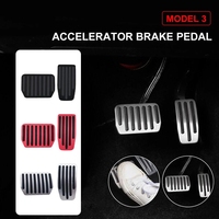 Couvre-pédales de voiture pour Tesla modèle 3 Y pédale d'accélérateur de frein en alliage d'aluminium Y pédale de repos en acier inoxydable