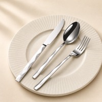 Ensemble de couverts modernes en acier inoxydable, cuillères, fourchettes, couteaux argentés, vaisselle de restaurant à bas prix, argenterie pour la maison et les fêtes