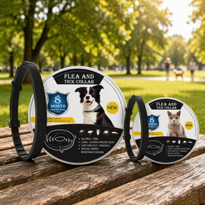 <span class=keywords><strong>Collare</strong></span> <span class=keywords><strong>Antipulci</strong></span> e Antizecche per Cani e Gatti Adulti, 8 Mesi di Protezione, Oli Essenziali Delicati, Altamente Efficace, Stile Semplice, Materiale in Silicone Durevole - Product Image 1