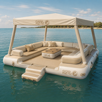 Plateforme flottante gonflable portable avec surface EVA et pont pneumatique Drop Stitch pour yacht, lac, océan et pêche