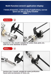 Customizable OEM Bathroom Sink Wrench Artifact Installation and Disassembly Faucet Hose <b>Socket</b> Repair with Function Sink Wrench - Product Image 5