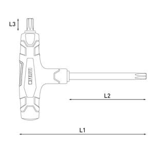 Fervi <b>Torx</b> Key With Plastic Handle 10mm L1 L2 L3 Length - Product Image 1