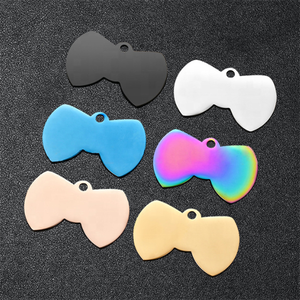 Aceon Yiwu, etiquetas de perro divertidas personalizadas, Collar de acero inoxidable, placa de identificación para <span class=keywords><strong>cachorro</strong></span>, Chihuahua, <span class=keywords><strong>Pastor</strong></span> Alemán, pajarita, artesanías de Metal - Product Image 3