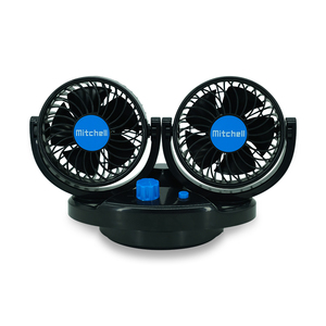 Ventilateur de voiture portable à double tête électrique MITCHELL 2020, vente chaude, personnalisé, haute vitesse, refroidissement automatique, DC 12V 24V, 4 pouces - Product Image 3