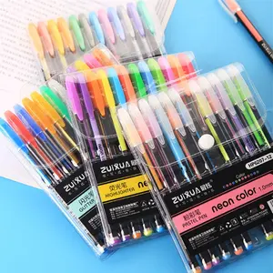 Bolígrafo de Gel con purpurina de 12 Colores, resaltador de plástico de Metal Pastel, bolígrafos con purpurina para dibujo artístico de oficina y escuela para regalos de cumpleaños