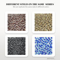 Mini forme carrée de couleur marron 15*15mm carreaux de mosaïque en verre créatifs en cristal