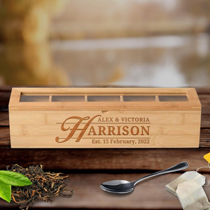 Organisateur de sachets de thé en bois avec fenêtre en acrylique à 5 compartiments et couvercle magnétique support de sachets de thé en bambou pour paquets de <span class=keywords><strong>sucre</strong></span> de thé - Product Image 3