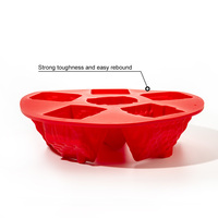 Outils de pâtisserie 3D6 moule à gâteau en forme de maison de Noël en silicone à 6 cavités pour la cuisson