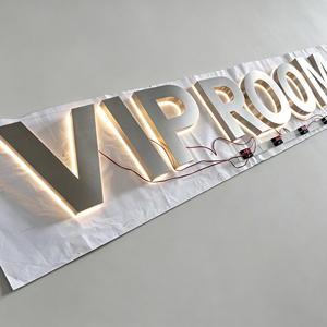 Indoor Wall Decoration 3D <b>LED</b> Backlit Acrylic Rectangular <b>Letter</b> Signage Logo Signs Company Logo Name Easy Installation - Product Image 2