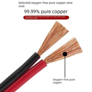 Câble d'alimentation LED en cuivre pur à 2 conducteurs 0,5/0,75/1 mm² avec fils rouges et noirs pour lampes LED - Product Image 2