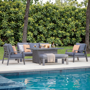 Liquidation vente en gros ensembles <span class=keywords><strong>de</strong></span> meubles <span class=keywords><strong>de</strong></span> <span class=keywords><strong>jardin</strong></span> canapé en aluminium 7 places avec banc en aluminium pour une utilisation en extérieur prix bon marché - Product Image 6