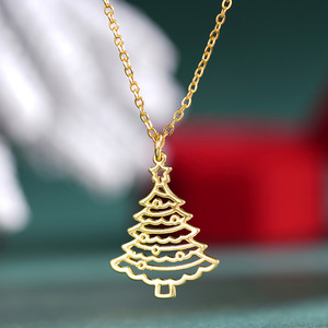 Ciondolo per Albero di Natale in Lega di Zinco Placcato Oro, Gioiello Unisex a Tema Natalizio, Charm Regalo in Stile Carino - Product Image 1