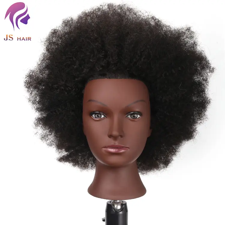 Hairdressing Head Tight Curl Afro Kinky Hair Mannequin Head Dark Skin Salon Doll Dummy Manikin Heads For Sale
