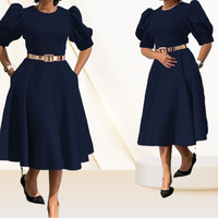 Robe plissée en forme de A estivale et charmante, robe de bureau pour femmes, robes décontractées pour femmes africaines