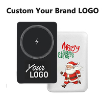 Batería Externa Magnética Mini con Logotipo Personalizado para iPhone, 5000mAh, Baterías Externas Inalámbricas Delgadas de 10000mAh