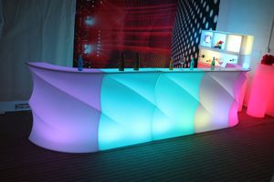 Comptoir de <span class=keywords><strong>bar</strong></span> LED incurvé à ondes lumineuses, changeant de couleur RGB, mobilier de <span class=keywords><strong>bar</strong></span> mobile éclairé pour salon, boîte de nuit, hôtel - Product Image 3