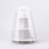 Nuevo diseño de soporte transparente para pasteles, postre, caja blanca para cupcakes