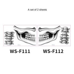 Hot New Halloween Thriller Tattoo Sticker on para <span class=keywords><strong>Amazon</strong></span> Temporal Lip Makeup Decorativo Clavícula Hueso Diseño - Product Image 5