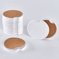 Sous-verres personnalisés par sublimation pour voiture, classiques, absorbants, écologiques, antidérapants, en céramique, avec dos en liège, pour salle à manger et cuisine