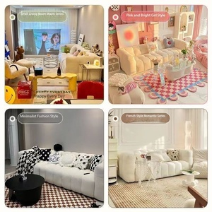 โซฟาเดี่ยวสไตล์ครีมขนแกะมาร์ชเมลโลว์ โซฟาผ้าเท็ดดี้ทันสมัยสำหรับห้องนั่งเล่นและห้องนอน - Product Image 6