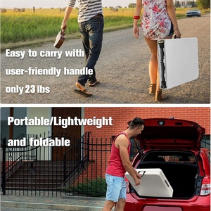 Heavy Duty 6ft <b>Folding</b> <b>Table</b> Rectangular Portable <b>Folding</b> <b>Table</b> with Metal Steel Frame for Outdoor Event Party Wholesale - Product Image 6
