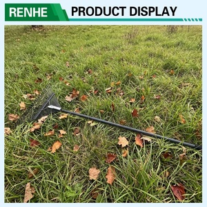 <span class=keywords><strong>Rastrello</strong></span> <span class=keywords><strong>per</strong></span> foglie e fieno da giardino in metallo, portatile e scalabile, con manico in metallo, <span class=keywords><strong>per</strong></span> attrezzi agricoli personalizzati - Product Image 4