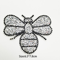 Petit MOQ, Prêt à expédier : Applique thermocollante en strass motif abeille, Patch en cristal à fixation à chaud pour vêtement