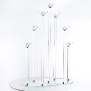 Chandelier à 7 bras en cristal avec abat-jour en forme de cheminée pour bougies, pour la décoration de table, pièces de décoration intérieure - Product Image 1