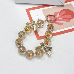 Lujoso Llavero de Lujo con Lazo 3D Brillante, Pulsera para Teléfono, Accesorios DIY, Correa Antipérdida, Cadena de Cuentas, Decoración Colgante, Cordón para Llaves - Product Image 2