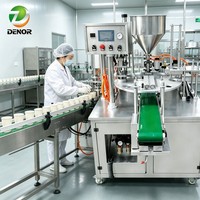 Machine de remplissage rotative semi-automatique pour gobelets, pour lait concentré, café, yaourt, liquides, machine de remplissage et de scellage de gobelets pour les petites entreprises
