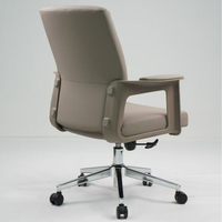 Chaise de bureau pivotante moderne en cuir PU, réglable en hauteur, avec structure en acier inoxydable, pour salle de réunion et bureau