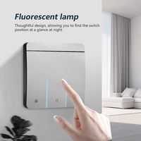 Interrupteur mural intelligent Poyal pour maison connectée, moderne, sûr, à commande tactile, étanche, avec batterie intégrée, pour la maison, le bureau, l'hôtel