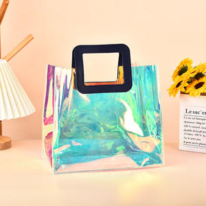 Bolso De hombro informal De gran capacidad para mujer, bolso De playa De verano De PVC transparente personalizado, monederos De gelatina transparente - Product Image 3