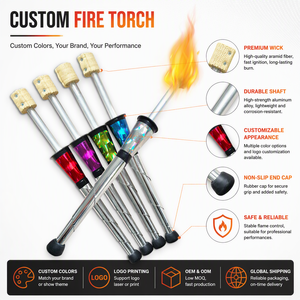 Antorchas Profesionales para Malabarismo con Fuego - Mechas de Kevlar, Mangos de Aluminio, Accesorios para Danza con Fuego en el <span class=keywords><strong>Circo</strong></span> - Product Image 1